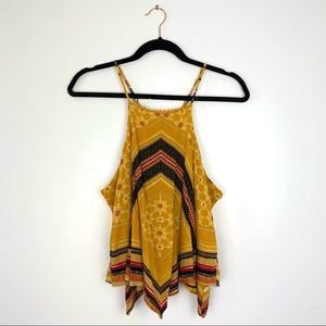 Coco & Jaimeson | Yellow Angled Bandana Scarf Flowy Swing Tank